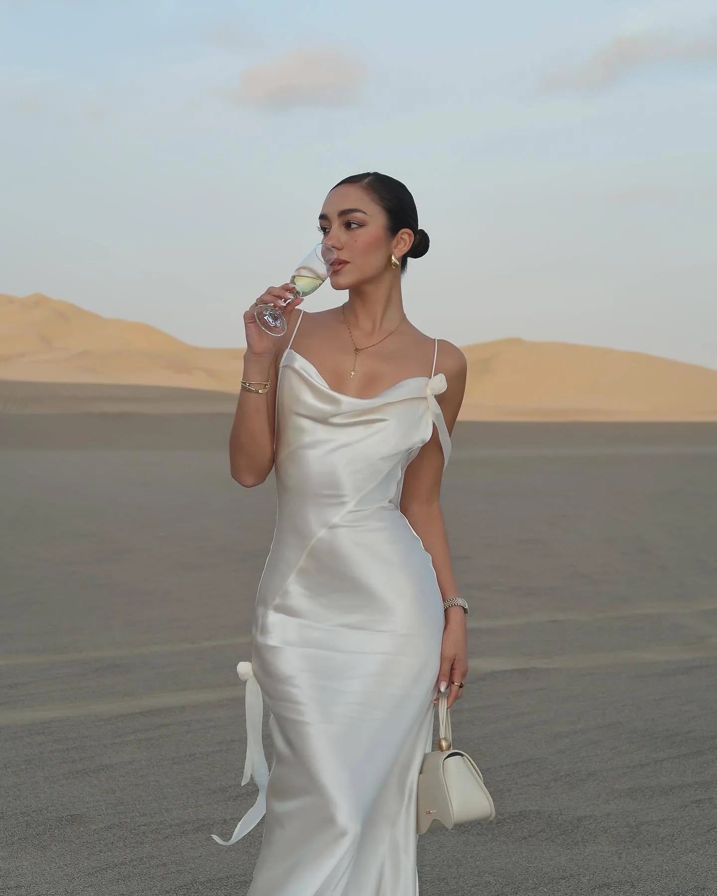 Women’s Elegant Satin Slip Maxi Dress – Backless Spaghetti Strap Evening Gown