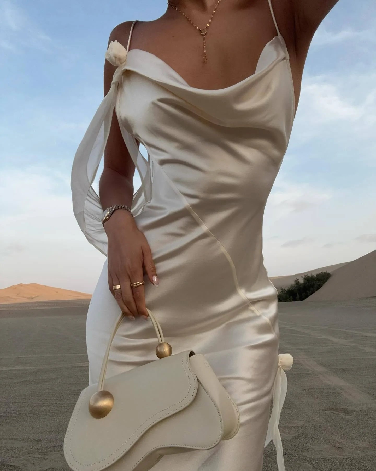 Women’s Elegant Satin Slip Maxi Dress – Backless Spaghetti Strap Evening Gown