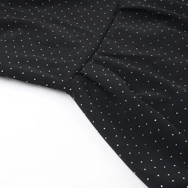 Women's Elegant Halter Neck Polka Dot Mini Dress – Sexy Backless Sleeveless Ruffle Hem Party Outfit"