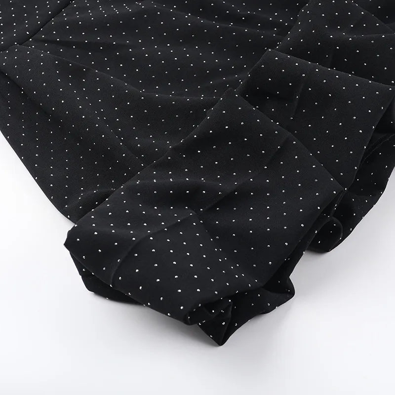 Women's Elegant Halter Neck Polka Dot Mini Dress – Sexy Backless Sleeveless Ruffle Hem Party Outfit"