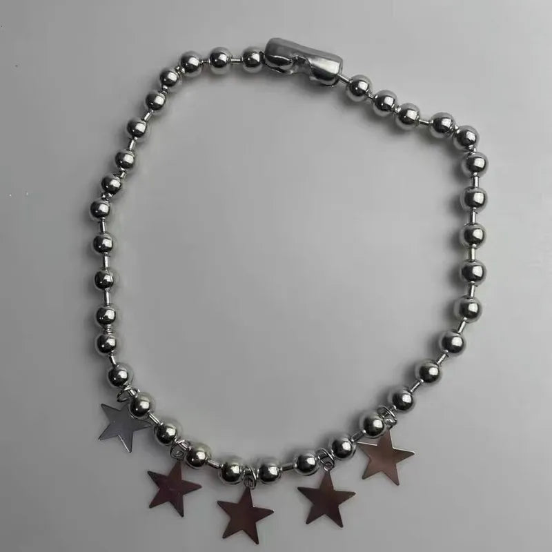 Y2K Star Alloy Ball Chain Choker