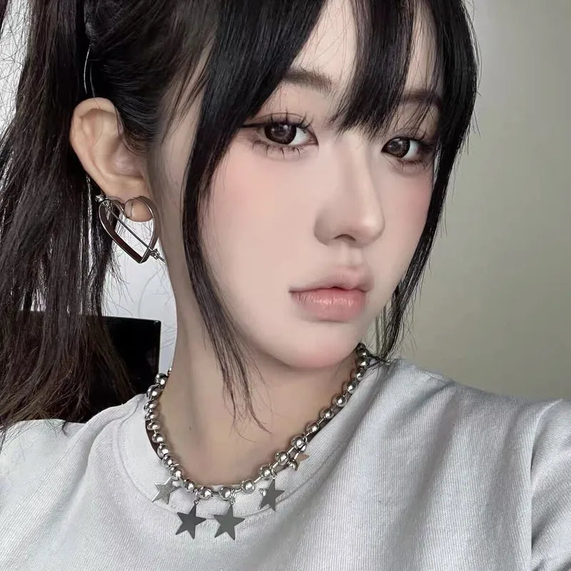 Y2K Star Alloy Ball Chain Choker