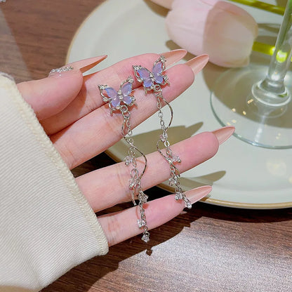 Dreamy Butterfly Drop Earrings (Code-ZX#649)