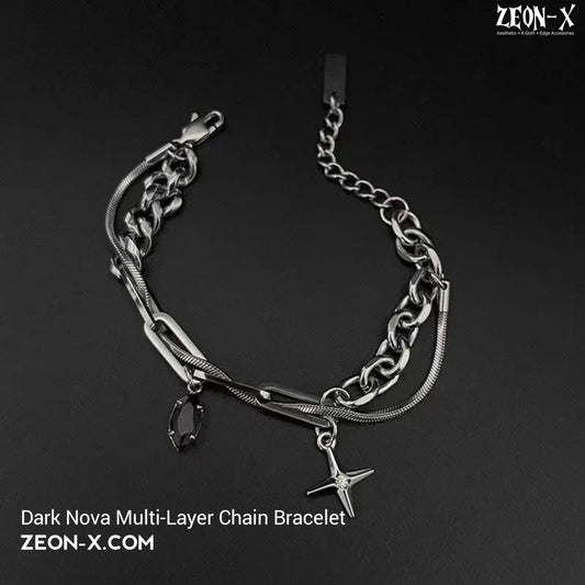 Dark Nova Multi-Layer Chain Bracelet (Code-ZX#750)