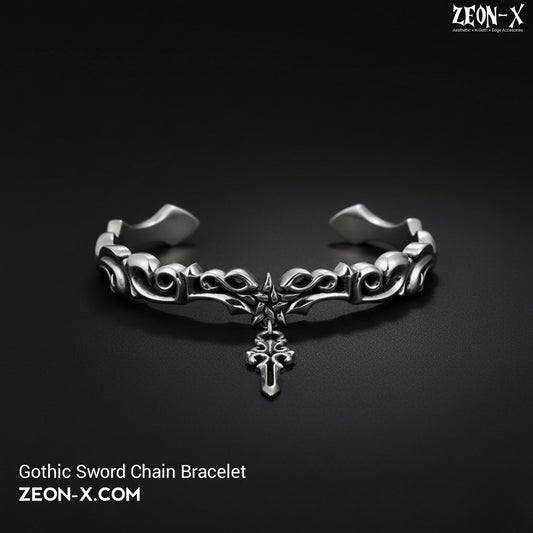 Gothic Sword Chain Bracelet (Code-ZX#593)