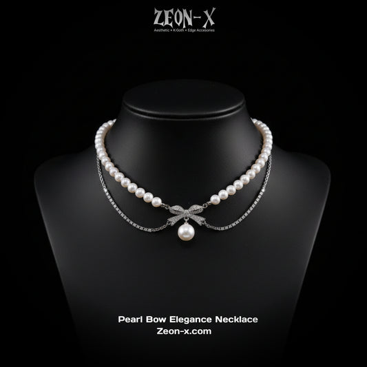 Pearl Bow Elegance Necklace (Code-ZX#562)