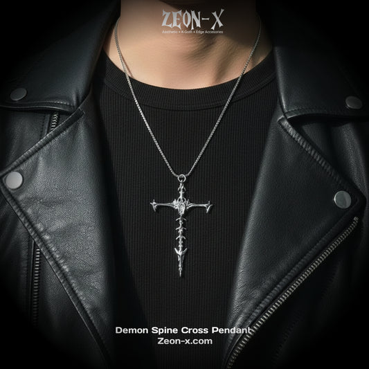 Demon Spine Cross Pendant (Code: ZX#186)