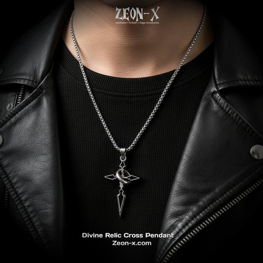 Obsidian Edge Cross Pendant (Code: ZX#180)