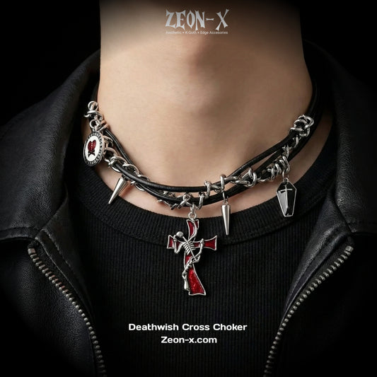 Deathwish Cross Choker(Code: ZX#201)