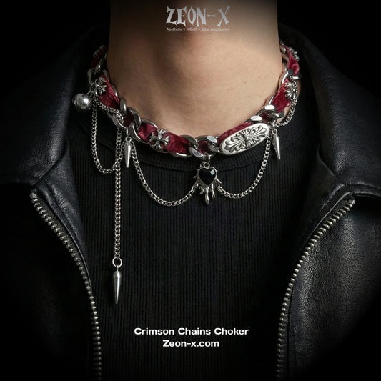 Crimson Chains Choker (Code: ZX#181)