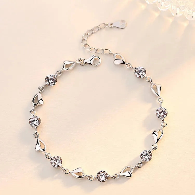 Lilac Heart Charm Bracelet (Code: ZX#53)
