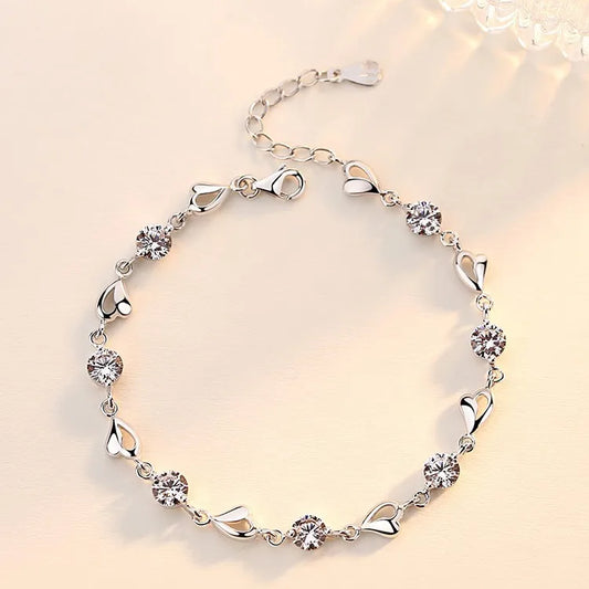 Lilac Heart Charm Bracelet (Code: ZX#53)