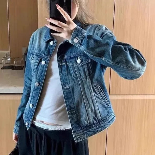 Vintage Blue Denim Jacket (Code-ZX#389)