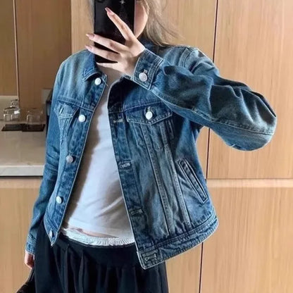 Vintage Blue Denim Jacket (Code-ZX#389)