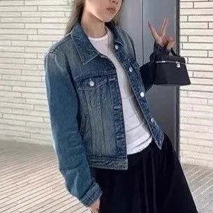 Vintage Blue Denim Jacket (Code-ZX#389)