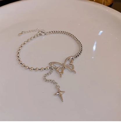 Silver Butterfly Bracelet – Chic Streetwear Chain Jewelry for Women