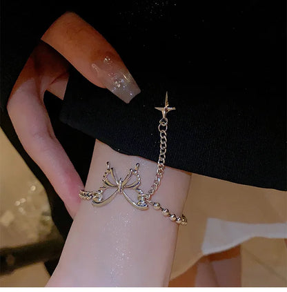 Silver Butterfly Bracelet – Chic Streetwear Chain Jewelry for Women