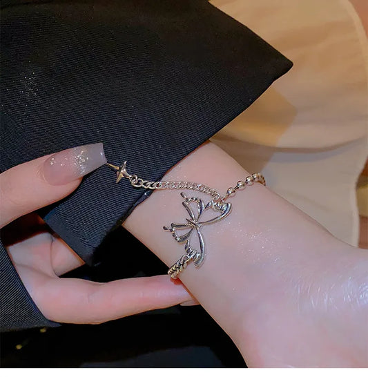 Silver Butterfly Bracelet – Chic Streetwear Chain Jewelry for Women