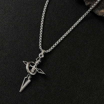 Casual Hip-Hop Cross Circle Titanium Steel Enamel Unisex Pendant Necklace