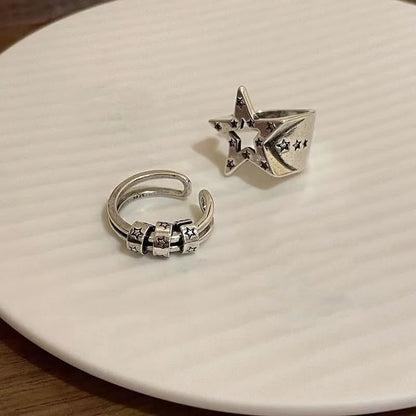 Dark Star Open Metal Ring – Hip Hop Gothic Style Adjustable Rings