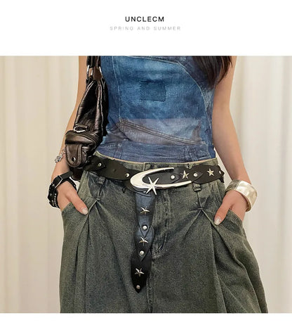 Design Niche Five-pointed Star Belt Women's Decorative Dress New Waisted High-end Small Belt