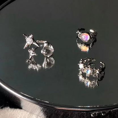 Y2K Star & Rose Crystal Ring