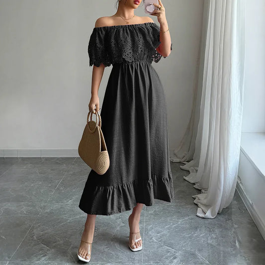 Elegant Black V-Neck Sleeveless Evening Gown with High Slit – Women's Formal Party & Banquet Dress