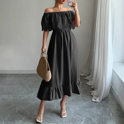 Elegant Black V-Neck Sleeveless Evening Gown with High Slit – Women's Formal Party & Banquet Dress