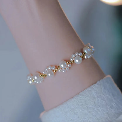 legant Aura Pearl Bracelet with Golden Touch