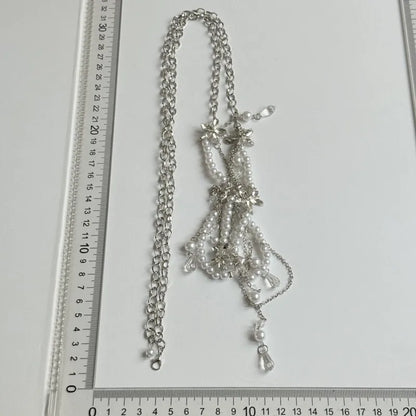 Multi-Layer Pearl Flower Waterdrop Tassel Waist Chain
