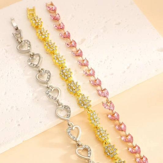 Elegant  Zircon Alloy Chain & Link Bracelets