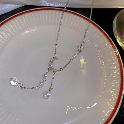 Moonlight Pearl Drop Necklace (Code-ZX#561)