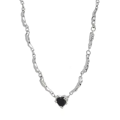 Love Black Zircon Pendant Necklace