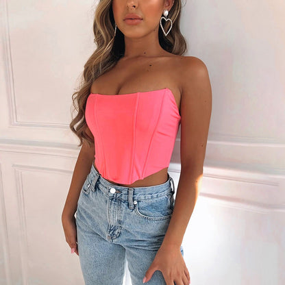 Women’s Fashion Backless Tank Top – Solid Color Sleeveless Camisole