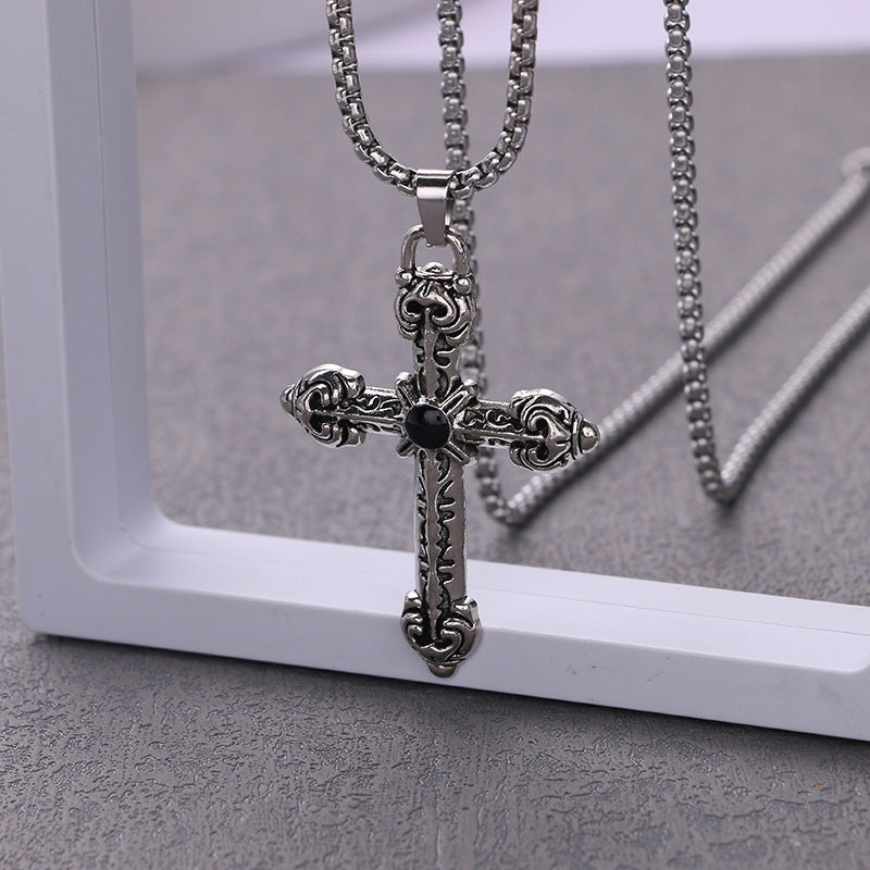 Hip-hop Retro Cross Alloy Plating Men's Pendant Necklace