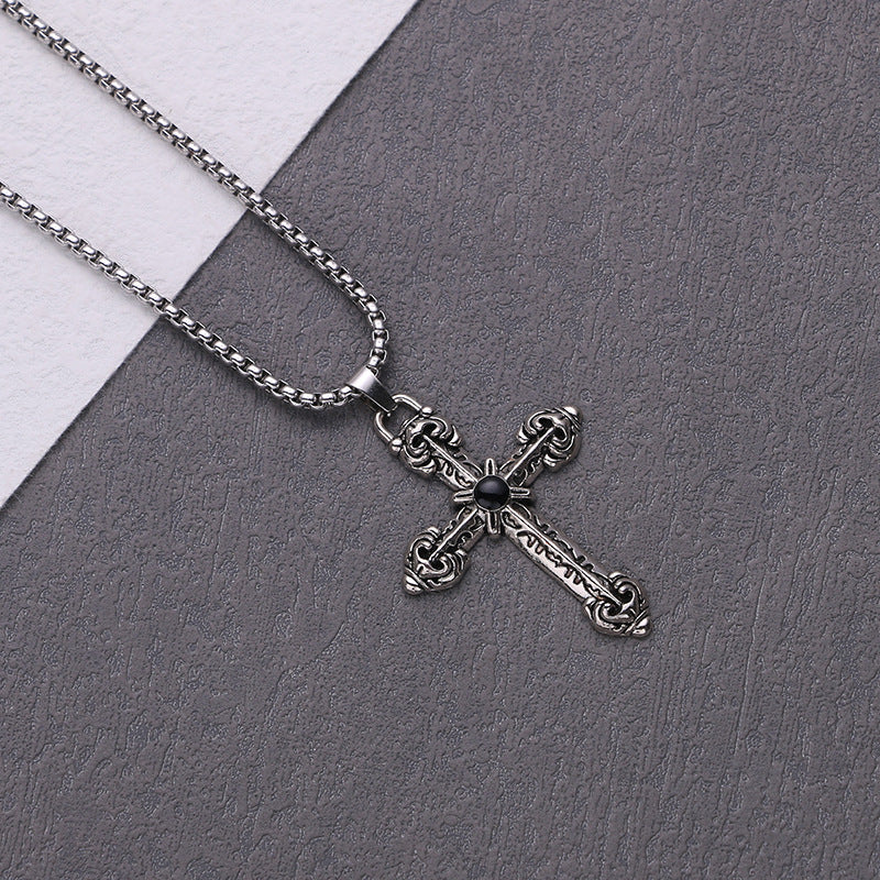 Hip-hop Retro Cross Alloy Plating Men's Pendant Necklace