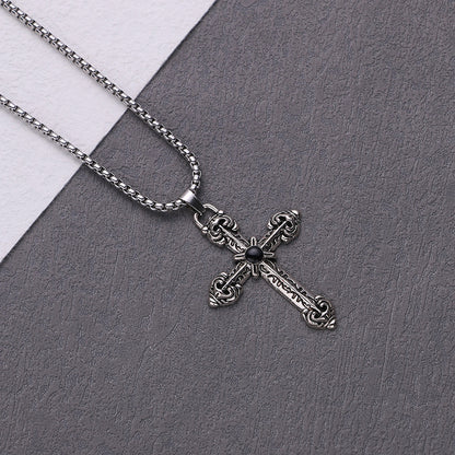 Hip-hop Retro Cross Alloy Plating Men's Pendant Necklace