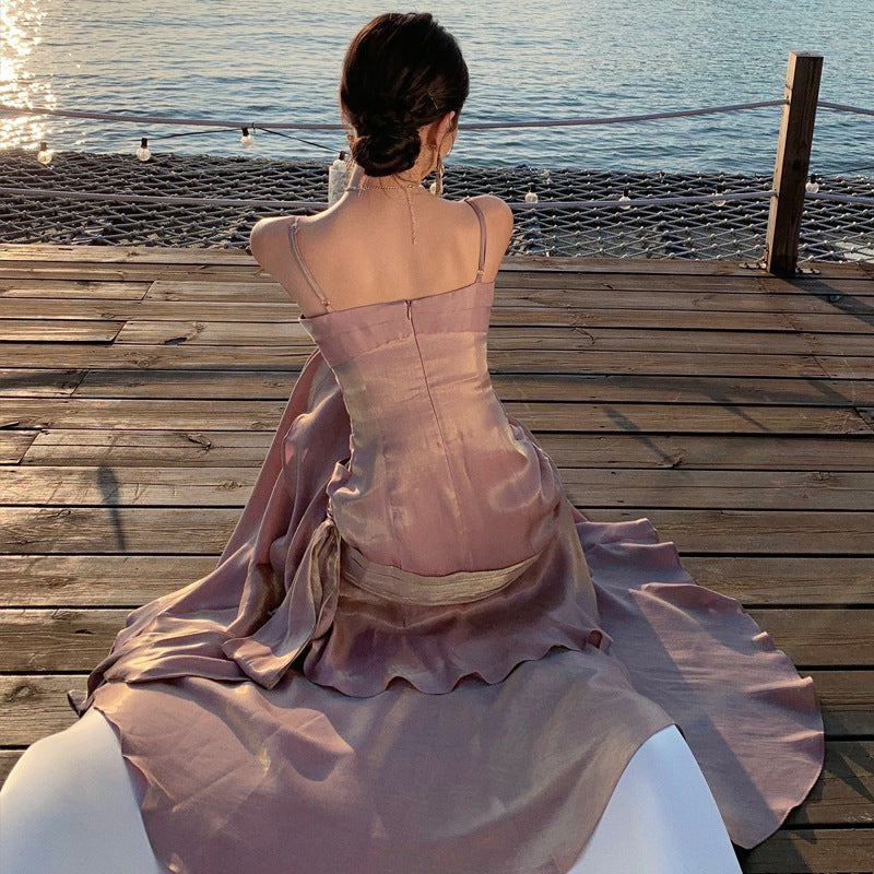 Women's Elegant Solid Color Party Dress – Strapless, Sleeveless, Streetwear Style Evening & Cocktail Dress (Code: ZX#278)