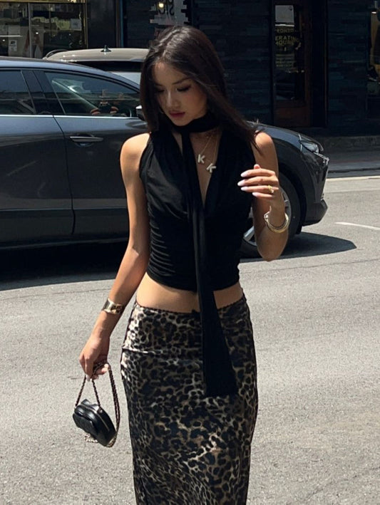 Summer Sexy Slim-Fit Strap Vest – American Spice Girl Style with Swing Collar