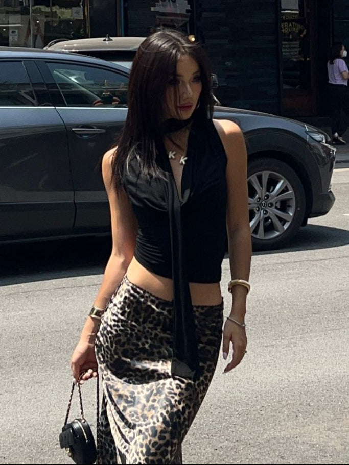 Summer Sexy Slim-Fit Strap Vest – American Spice Girl Style with Swing Collar