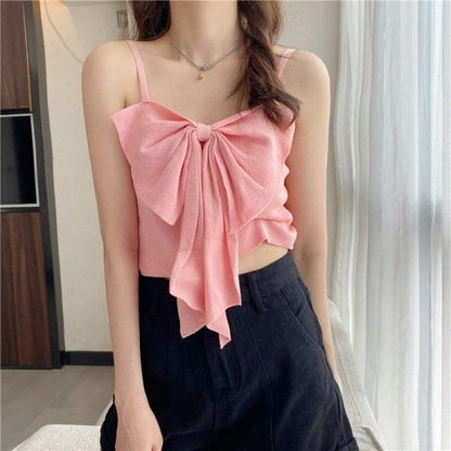Women's Sexy Butterfly Knot Knitted Vest – Summer Sleeveless Trendy Top (Code: ZX#325)