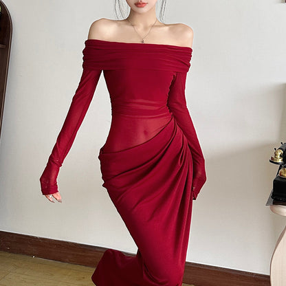 Women's Sexy Off Shoulder Mesh Evening Dresses – Sheer Party Wear Maxi & Bodycon Gowns