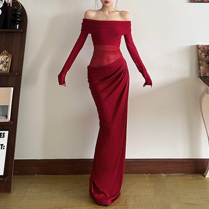 Women's Sexy Off Shoulder Mesh Evening Dresses – Sheer Party Wear Maxi & Bodycon Gowns