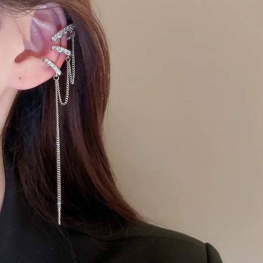 Eclipse Chain Climber Earrings (Code-ZX#639)