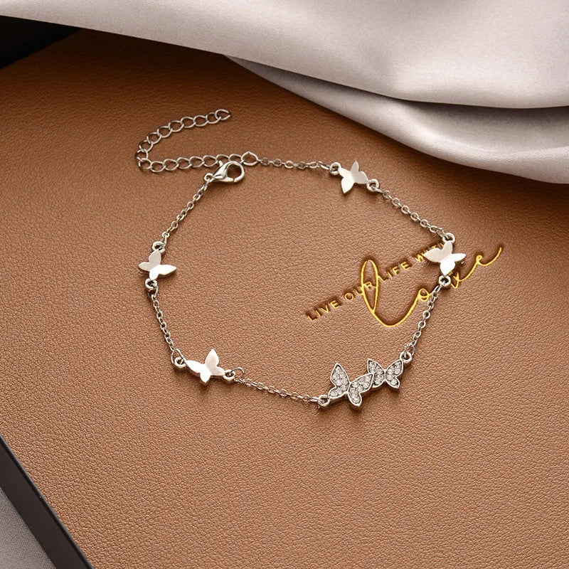 Crystal Flutter Butterfly Bracelet (Code: ZX#621)