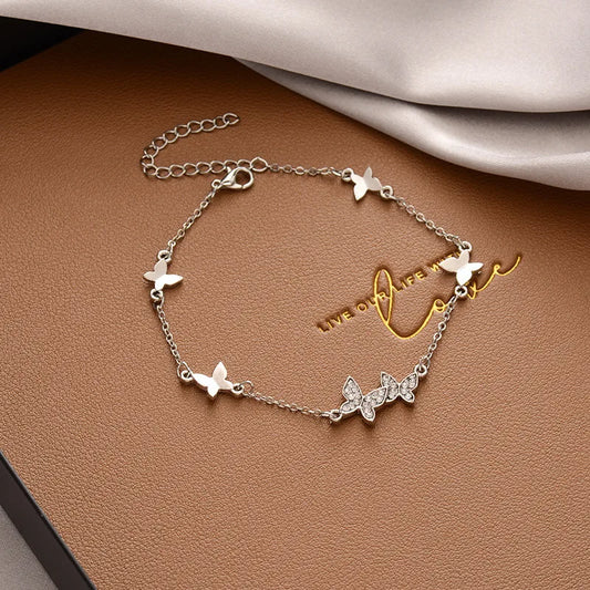 Crystal Flutter Butterfly Bracelet (Code: ZX#621)