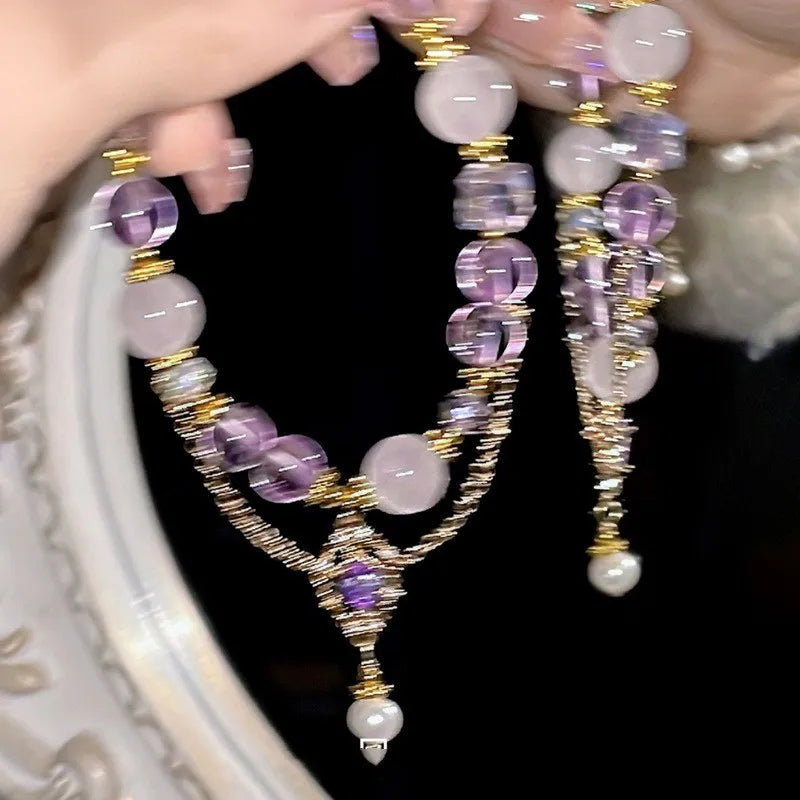 Lavender Pearl Harmony Bracelet (Code-ZX#789)