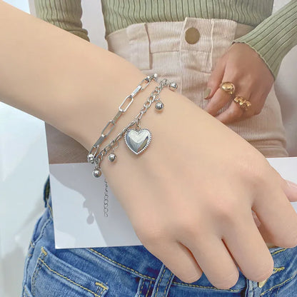 Dual Charm Heart Chain Bracelet (Code: ZX#620)