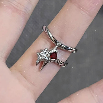 Sweet Cool Geometric Copper Gemstone Open Ring