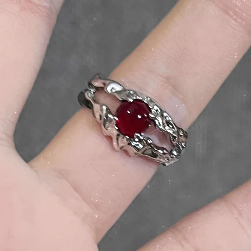 Sweet Cool Geometric Copper Gemstone Open Ring